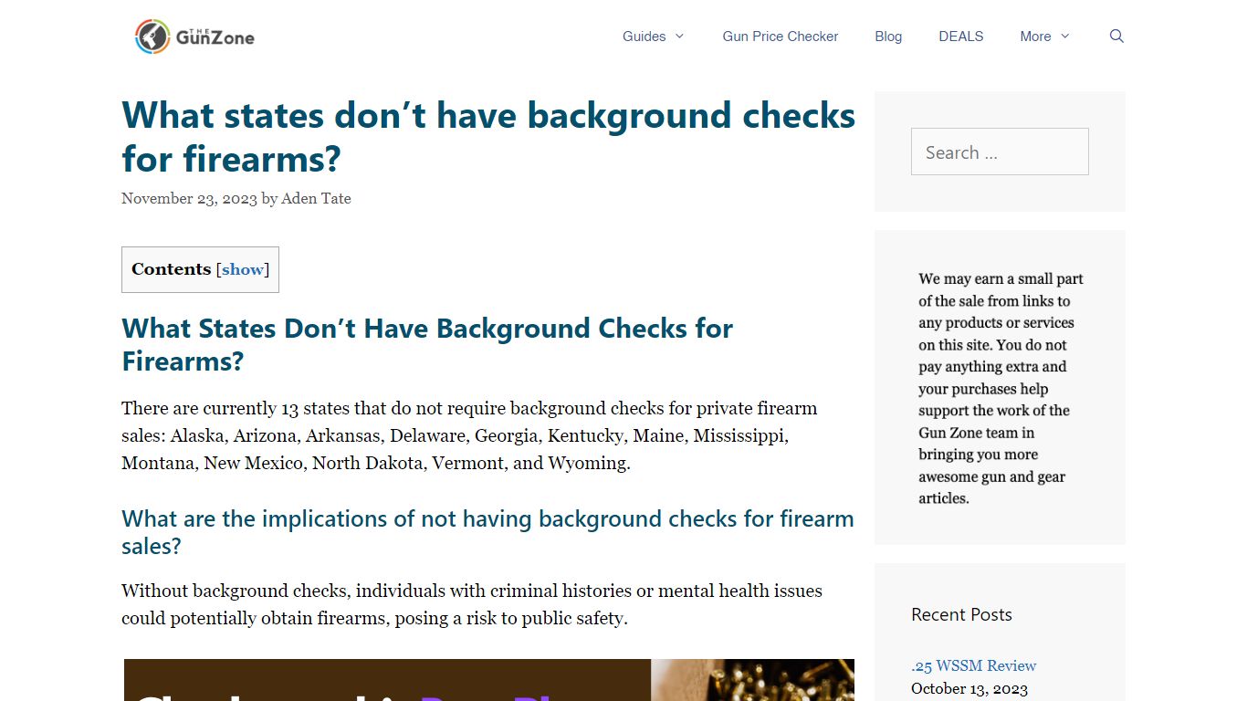 What states don’t have background checks for firearms?
